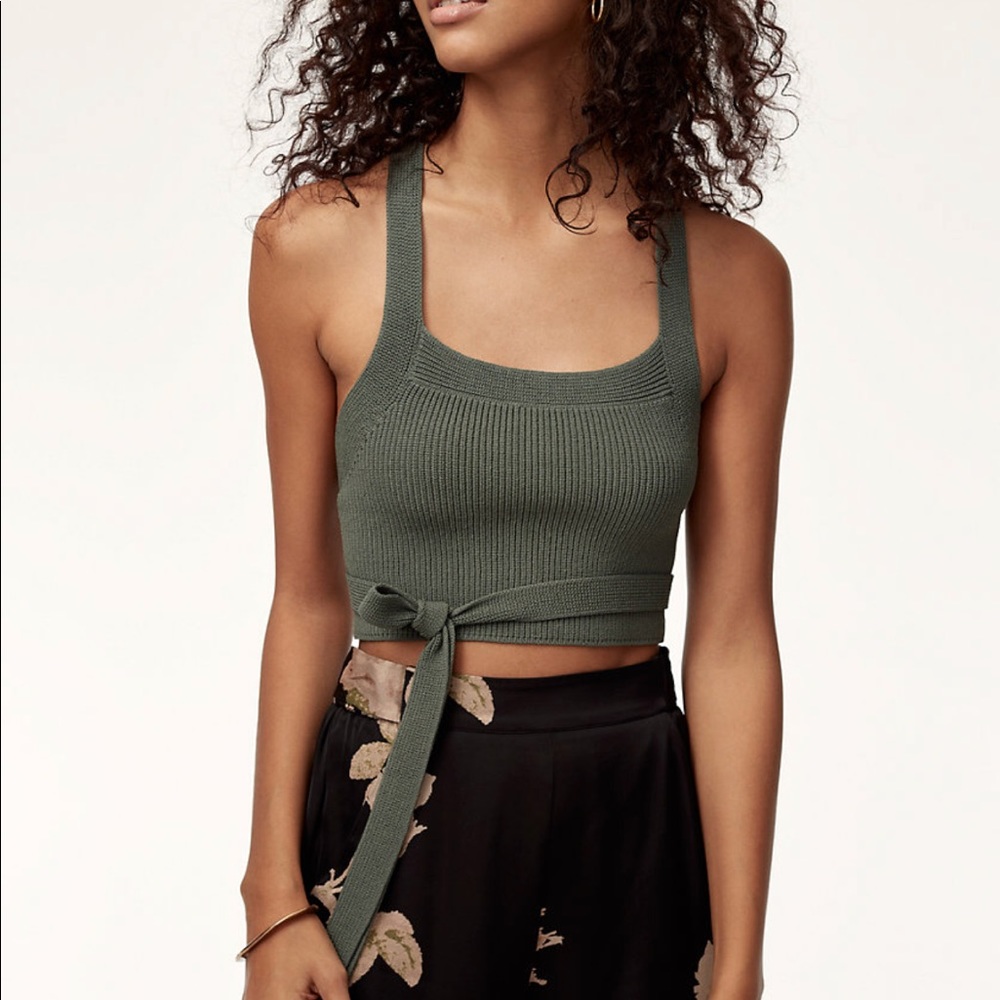 Aritzia Cayenne crop tie top